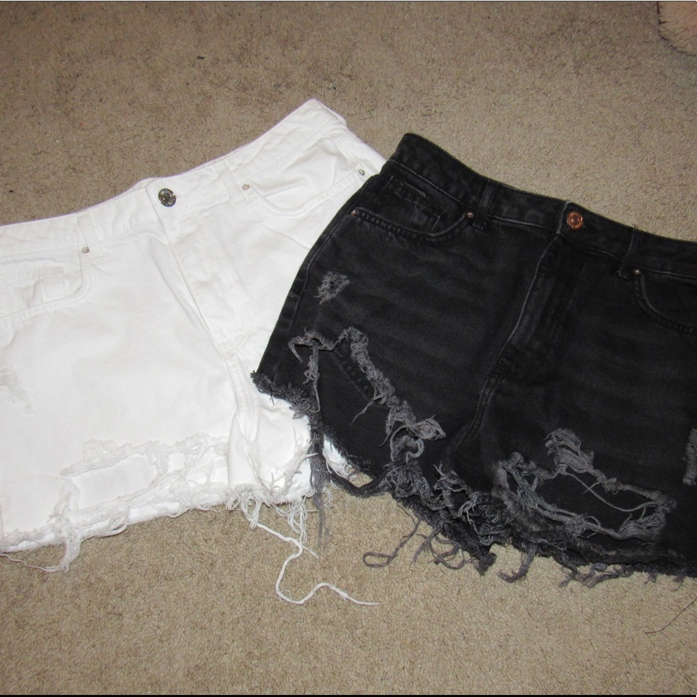 Forever 21 High Waisted Shorts Black & White